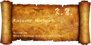 Kaiszer Norbert névjegykártya